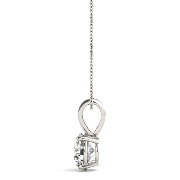 Round Lab Diamond 4-Prong Split Bail Necklace