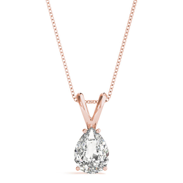 Pear Lab Diamond Unique 4-Prong Split Bail Necklace