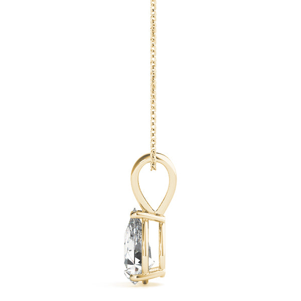 Pear Lab Diamond Unique 4-Prong Split Bail Necklace