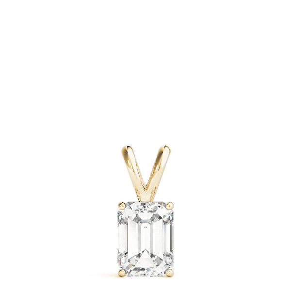 Emerald Lab Diamond 4-Prong Split Bail Necklace