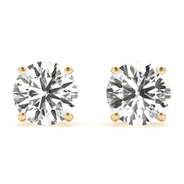 Round lab Diamond U-Shaped Stud Earrings