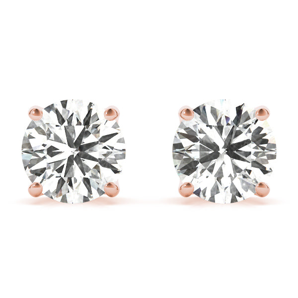 Round lab Diamond U-Shaped Stud Earrings
