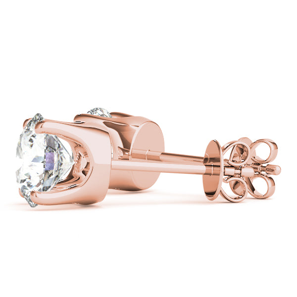 Round lab Diamond U-Shaped Stud Earrings