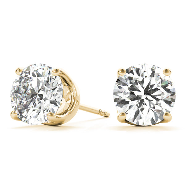 Round lab Diamond U-Shaped Stud Earrings