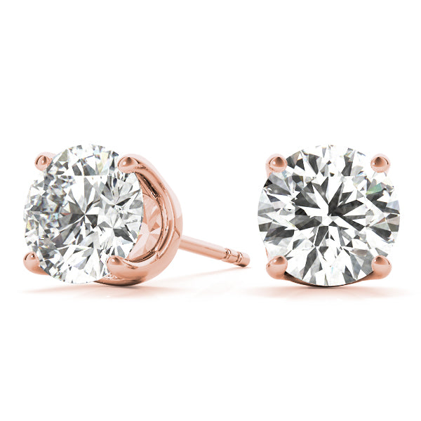 Round lab Diamond U-Shaped Stud Earrings