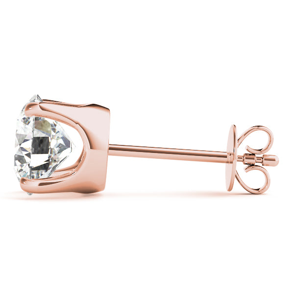 Round lab Diamond U-Shaped Stud Earrings