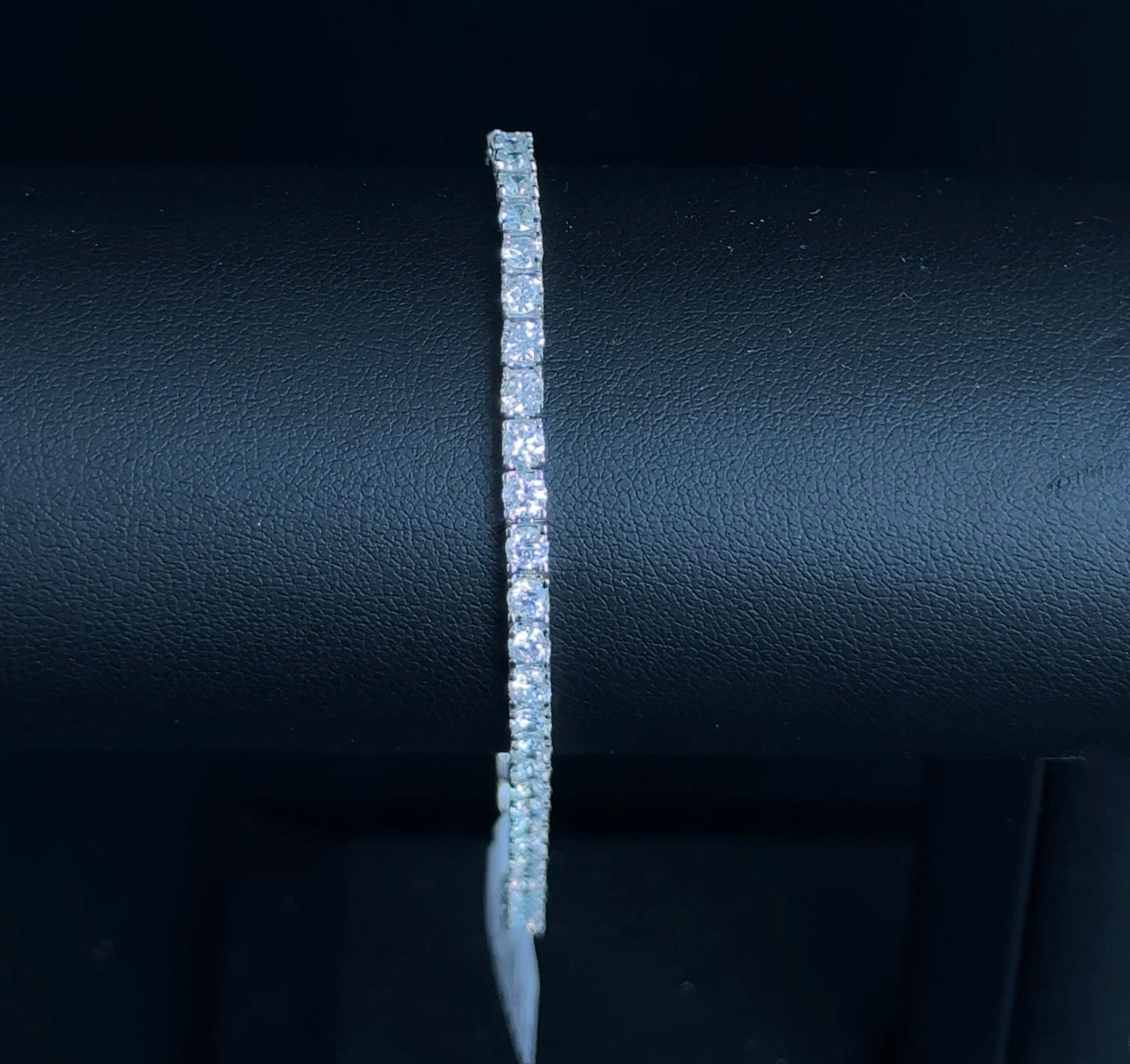 4.10ctw Round Lab Diamond 14kt White Gold 7" Tennis Bracelet