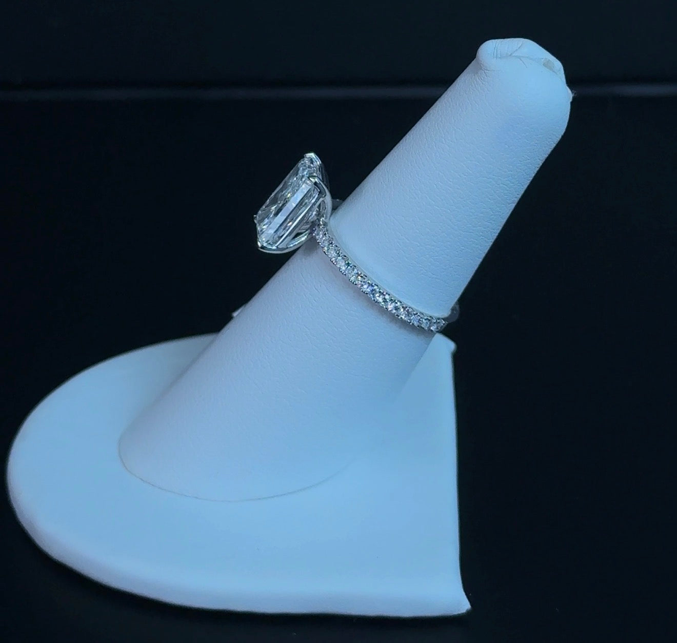 3.02ct Radiant E VVS2 Lab Diamond 14kt White Gold Engagement Ring SA5663R-10.3x7-1