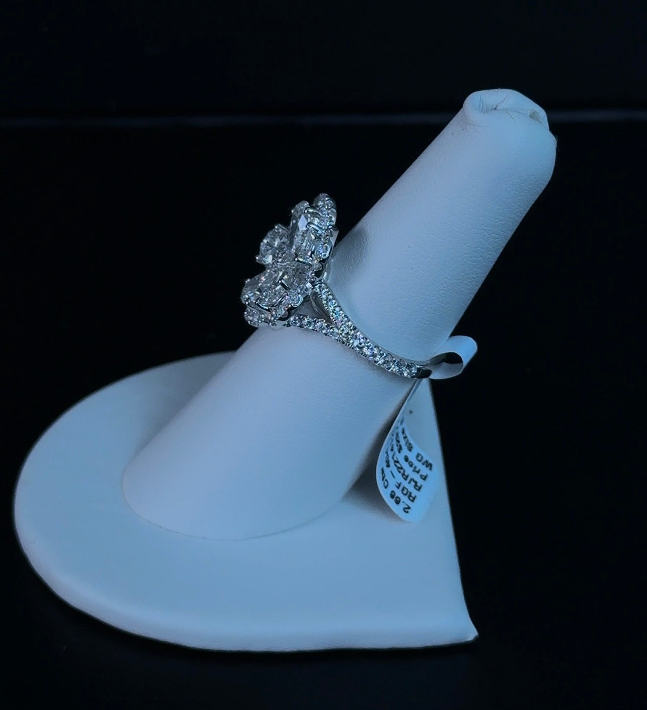 3.49ctw Lab Diamond 14kt White Gold Flower Ring RGF-404-4