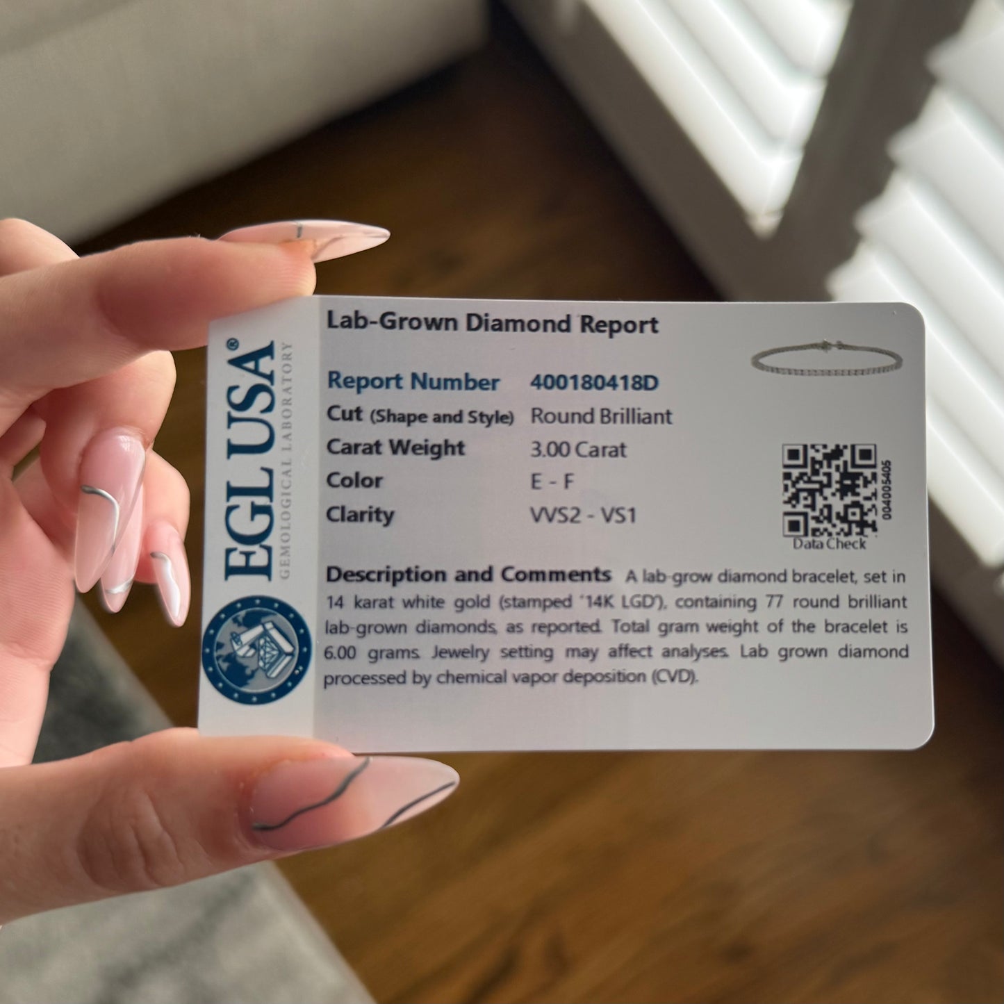 14kt White Gold Round Lab Diamond Tennis Bracelet 3.00ctw