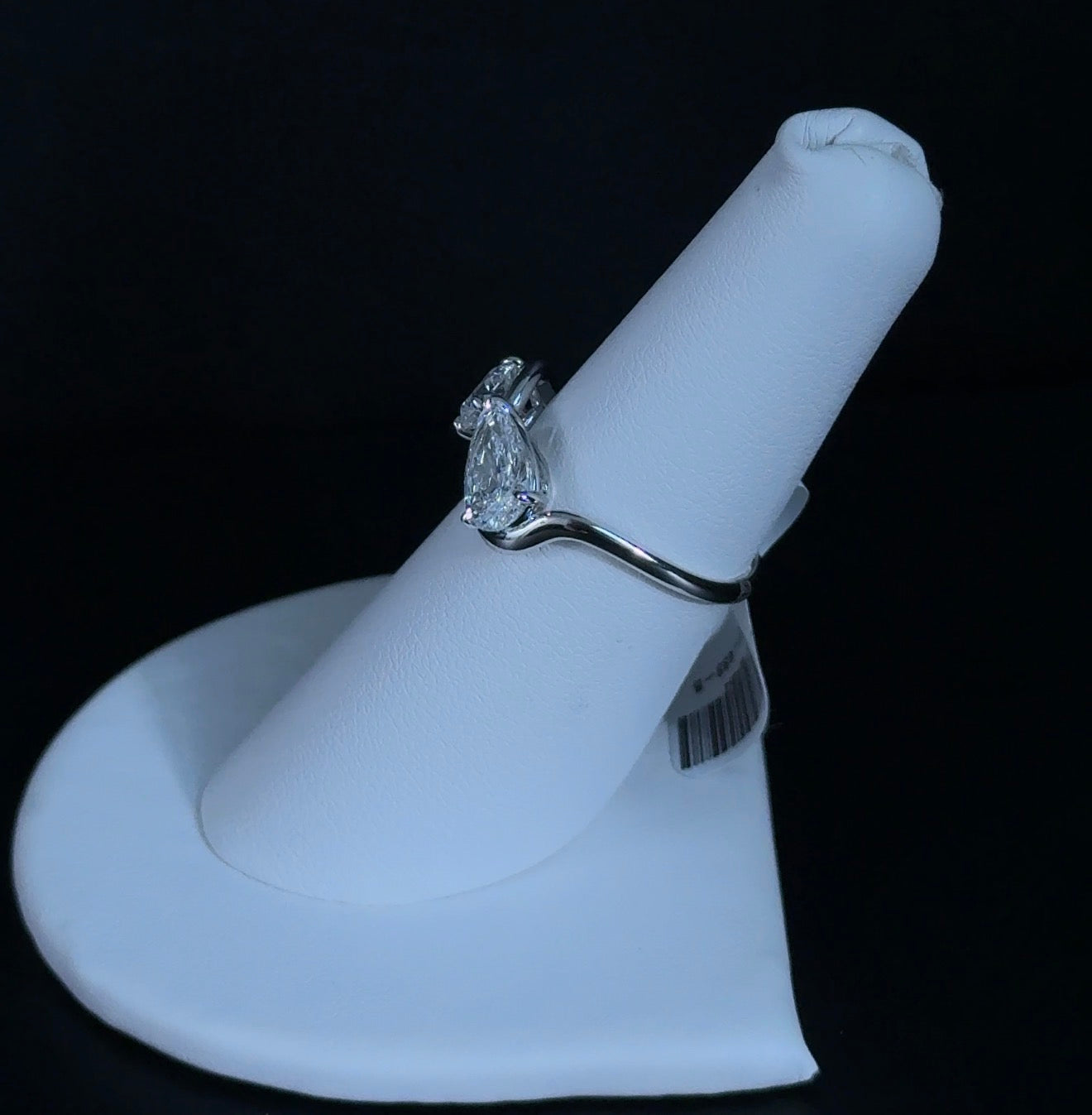 1.68ctw Round and Pear Lab Diamond 14kt White Gold Bypass Ring RGF-433-5