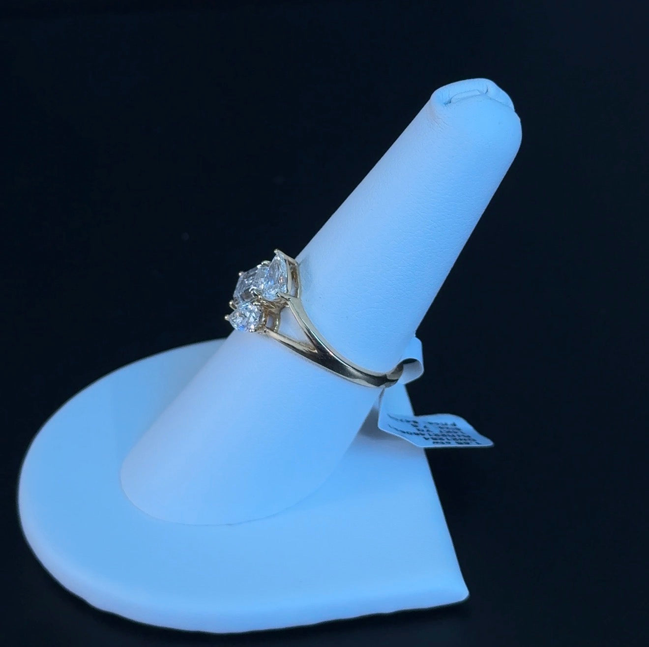 1.65ctw Pear and Emerald Lab Diamond 14kt Yellow Gold Ring DN21284