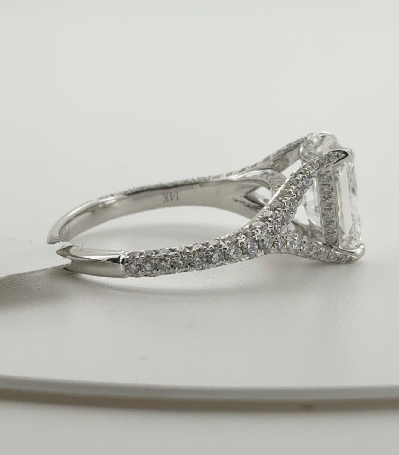 2.05ct Radiant E VS1 Lab Diamond 14kt White Gold Ring RGF-315