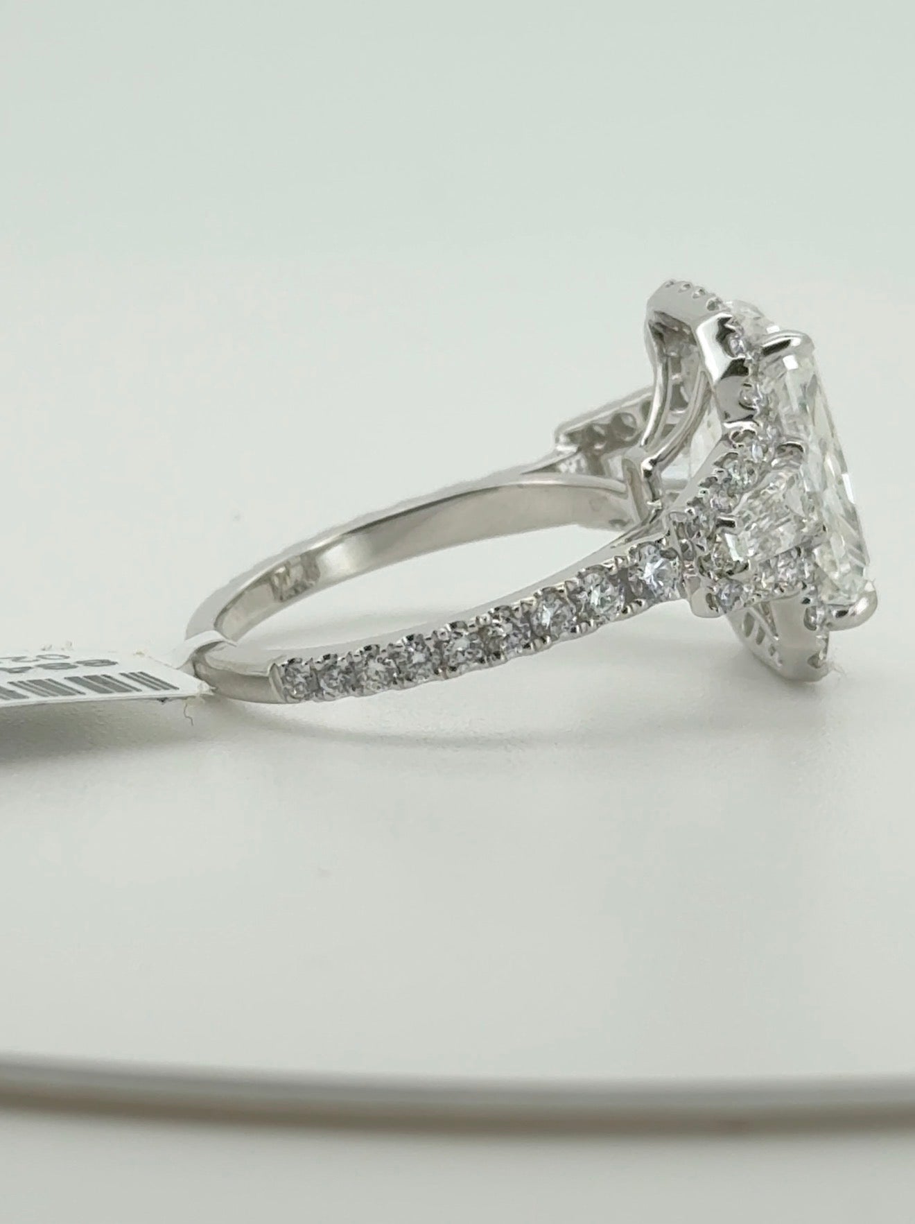 5.06ct Radiant E VS1 Lab Diamond 14kt White Gold Ring SA5518R-12x8.5