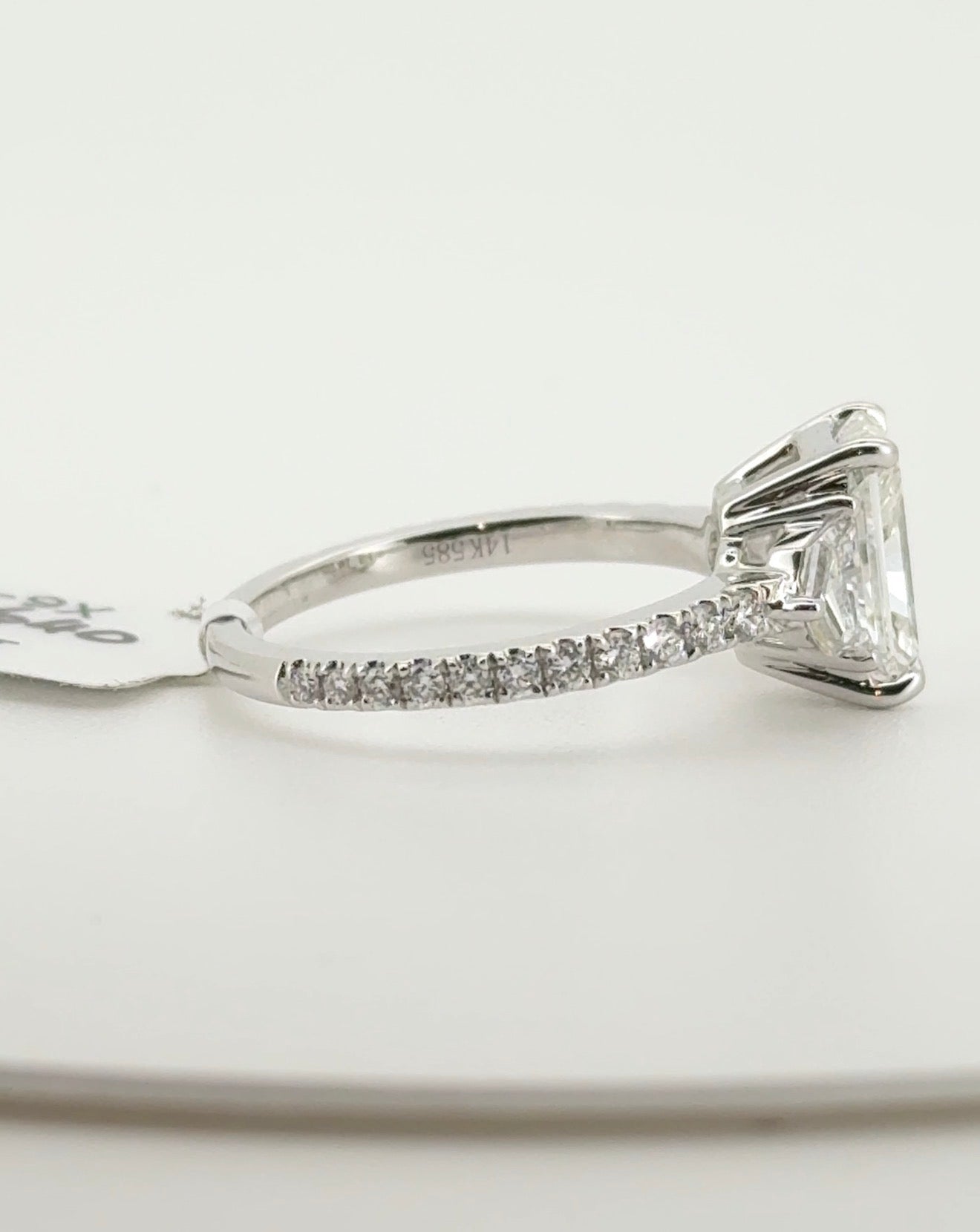 2.01ct Radiant F VVS1 Lab Diamond 14kt White Gold Ring SA5609R-9x6.3