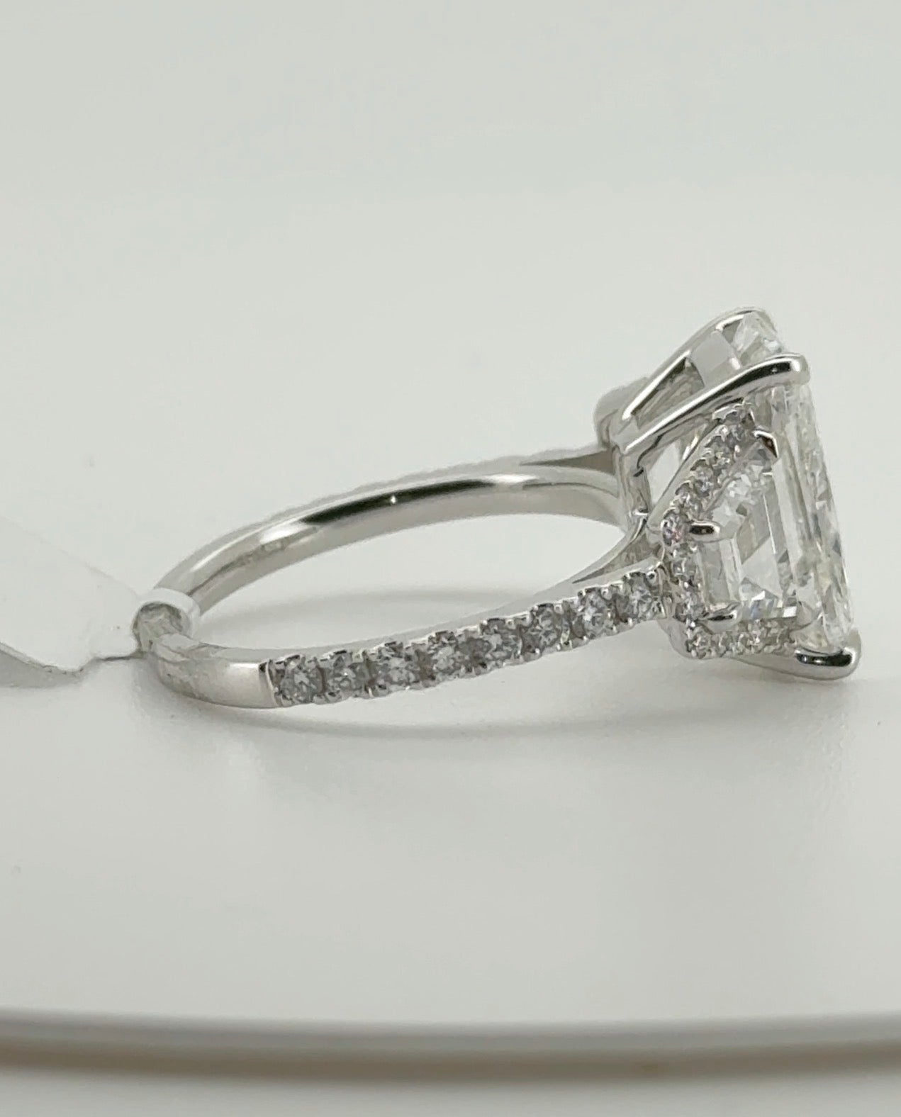 5.04ct Cushion E VVS2 Lab Diamond 14kt White Gold Ring RGF-342-3