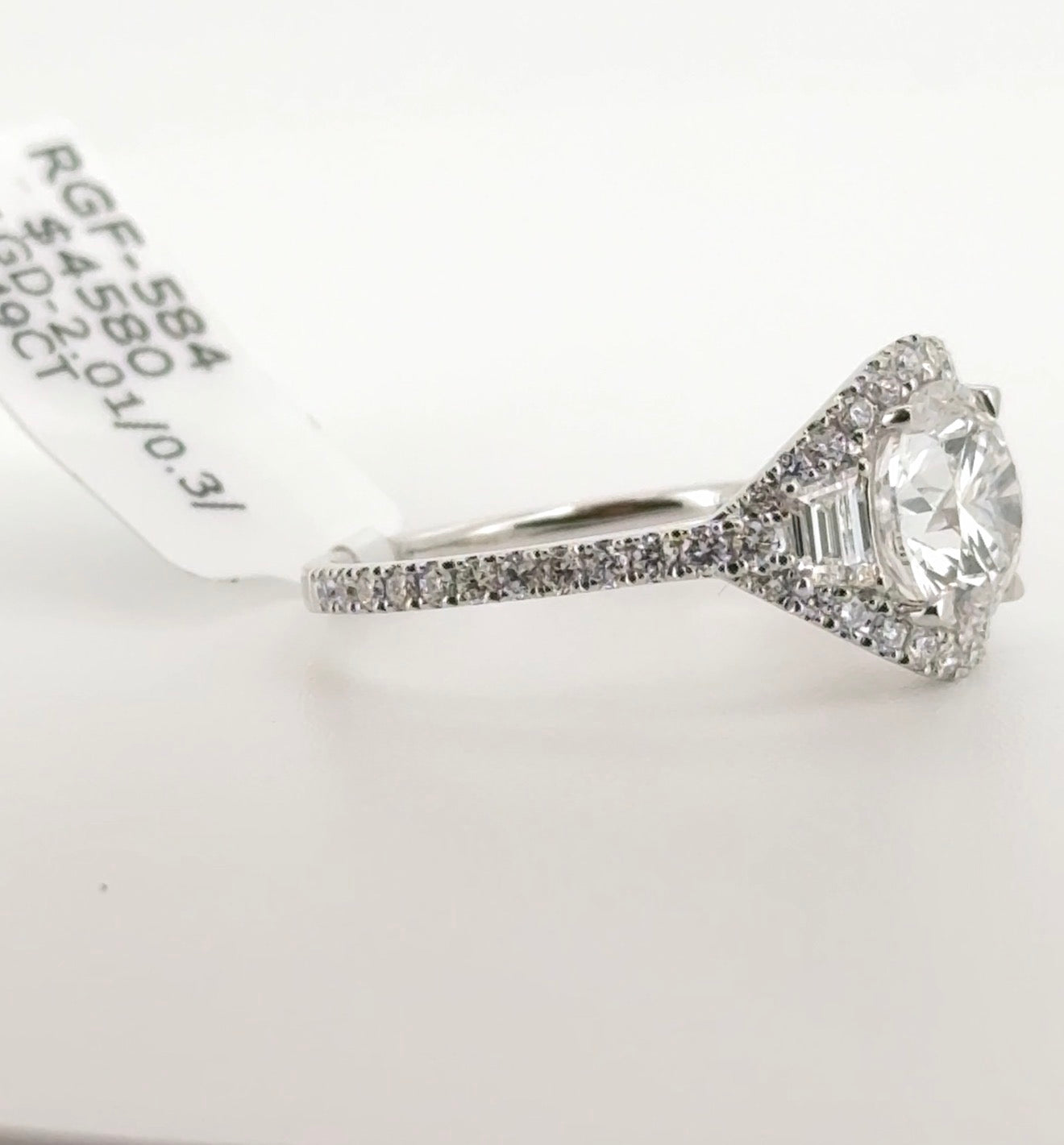 2.01ct Round E VS1 Excellent Cut Lab Diamond 14kt White Gold Ring RGF-584