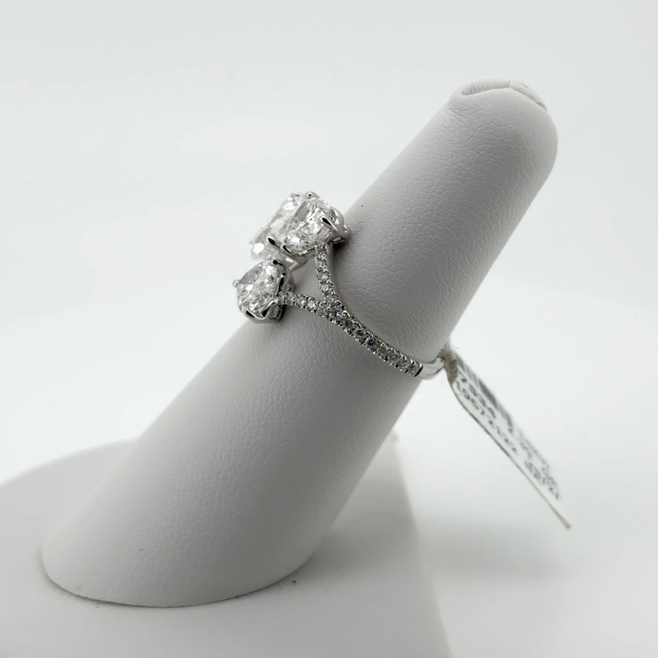 3.48ctw Heart Lab Diamond 14kt White Gold 3-Stone Ring RGF-362-2