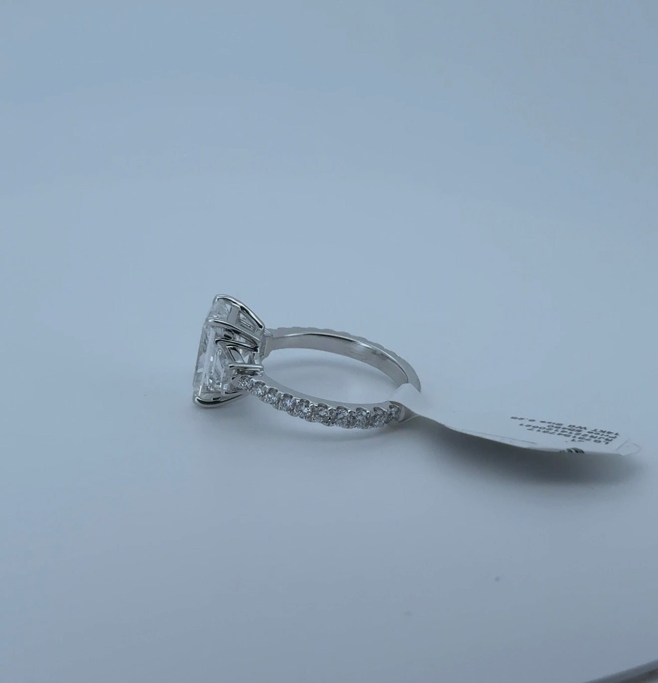 3.10ct E VS1 Radiant 14kt White Gold Ring SA5627R-10.2x7-2