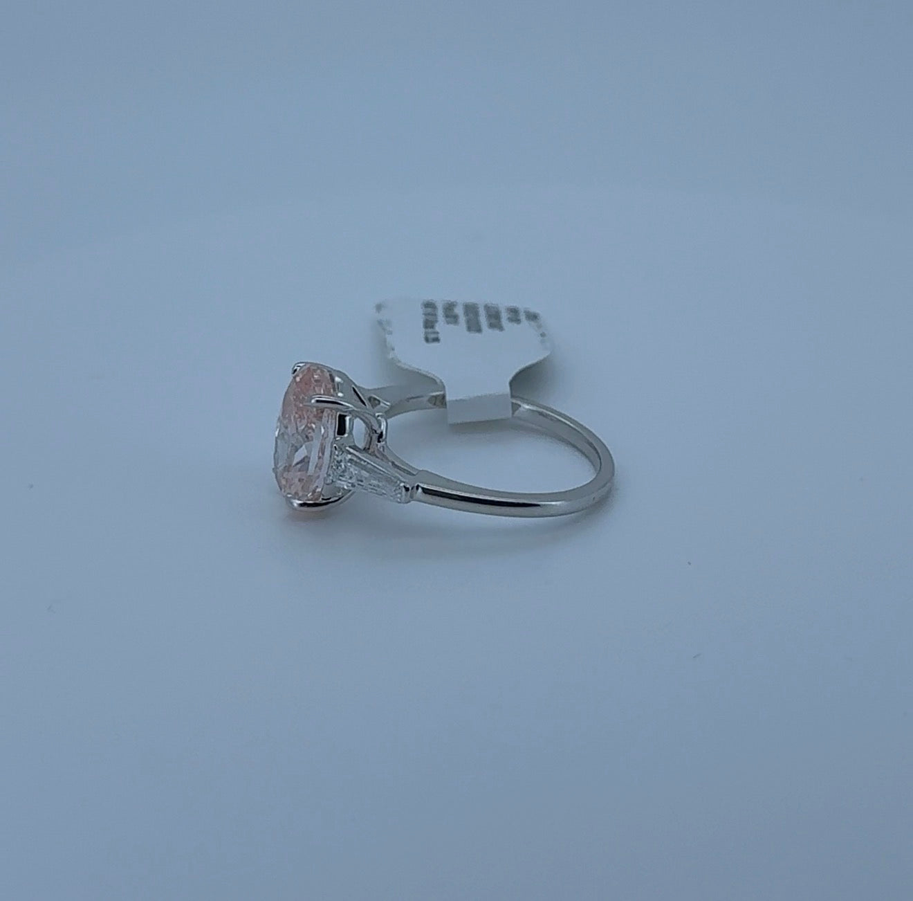 3.51ct Oval Fancy Vivid Pink VS1 Lab Diamond 14kt White Gold Ring SA5847R-11x7.6