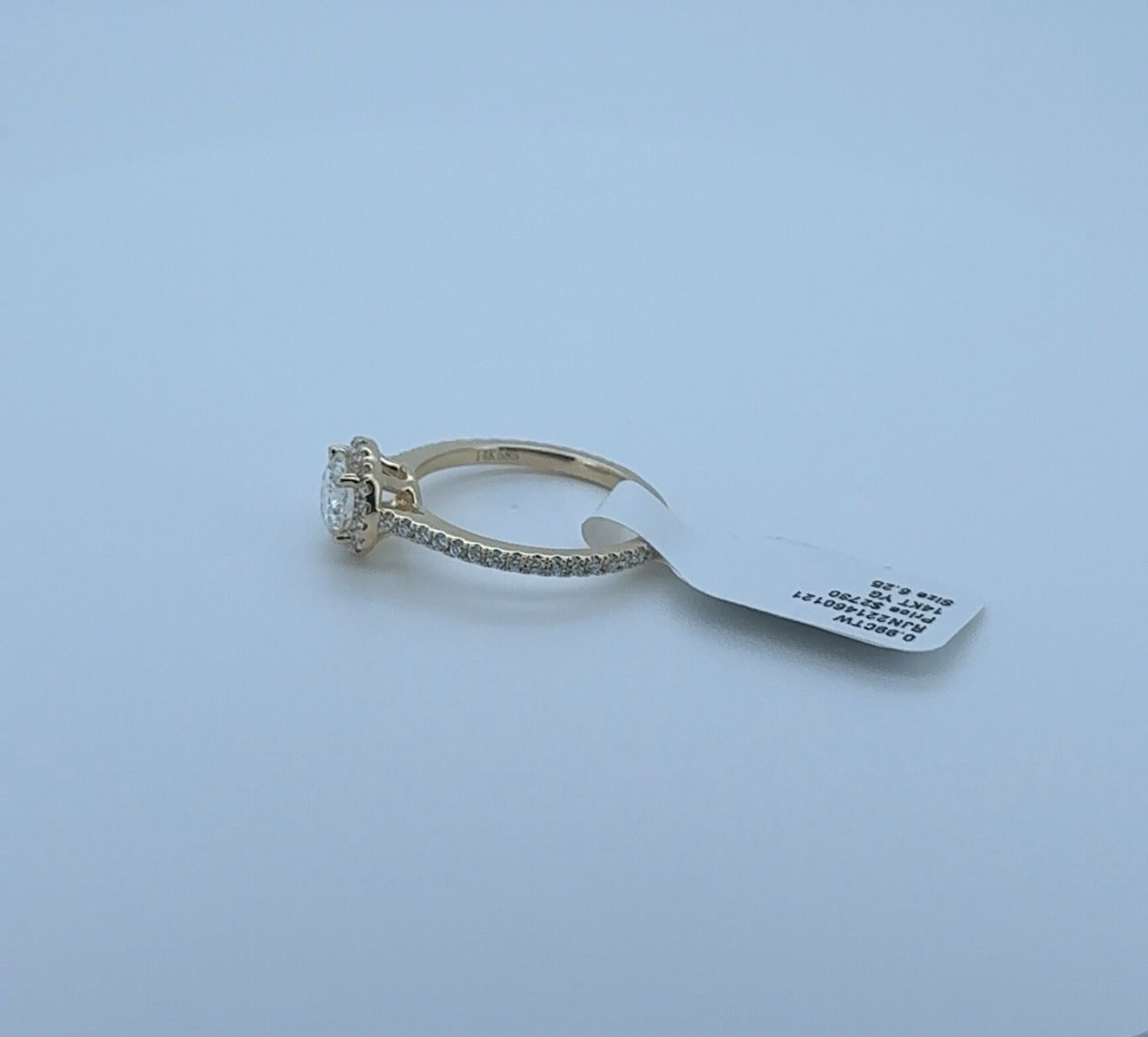 0.99ctw Round Lab Diamond 14kt Yellow Gold Ring SA5834R-5.8Y