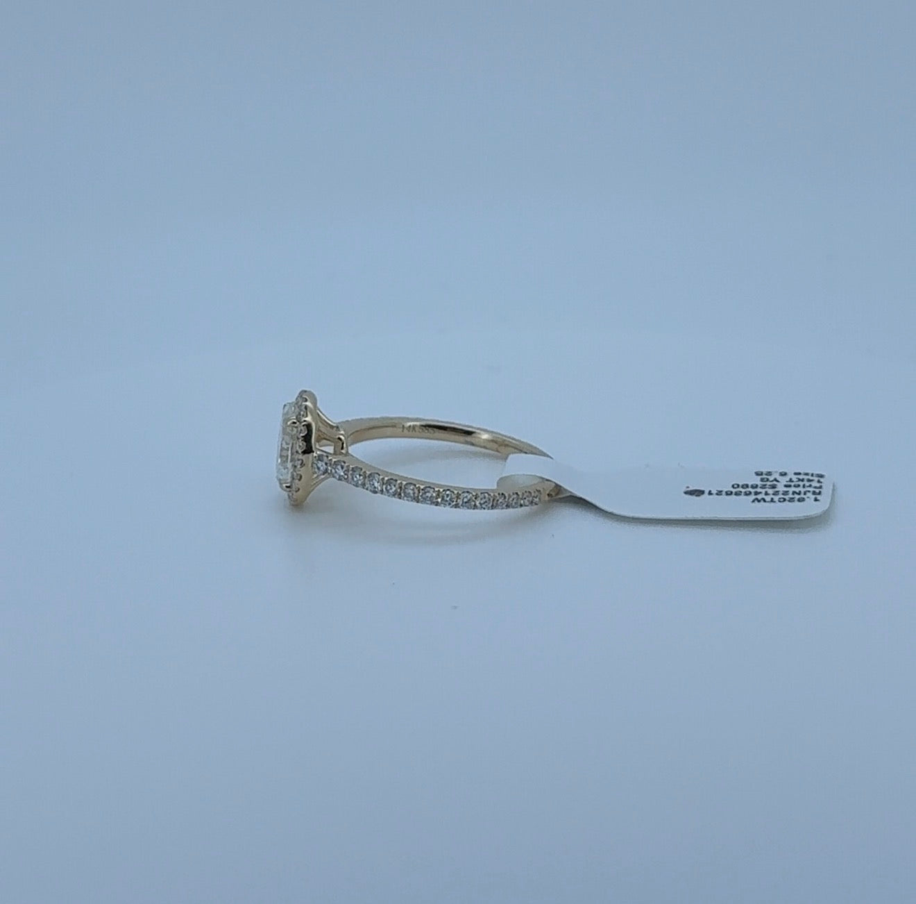 1.32ctw Oval Lab Diamond 14kt Yellow Gold Ring SA5838R-7.5x5.3Y