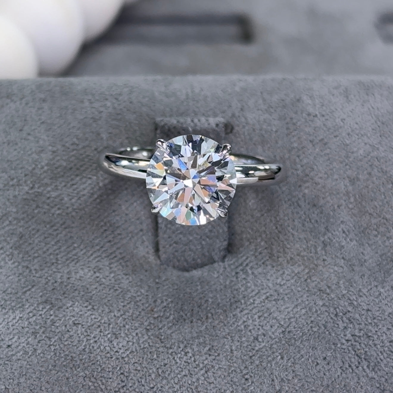 3.08 Carat Round Lab Diamond Solitaire Ring