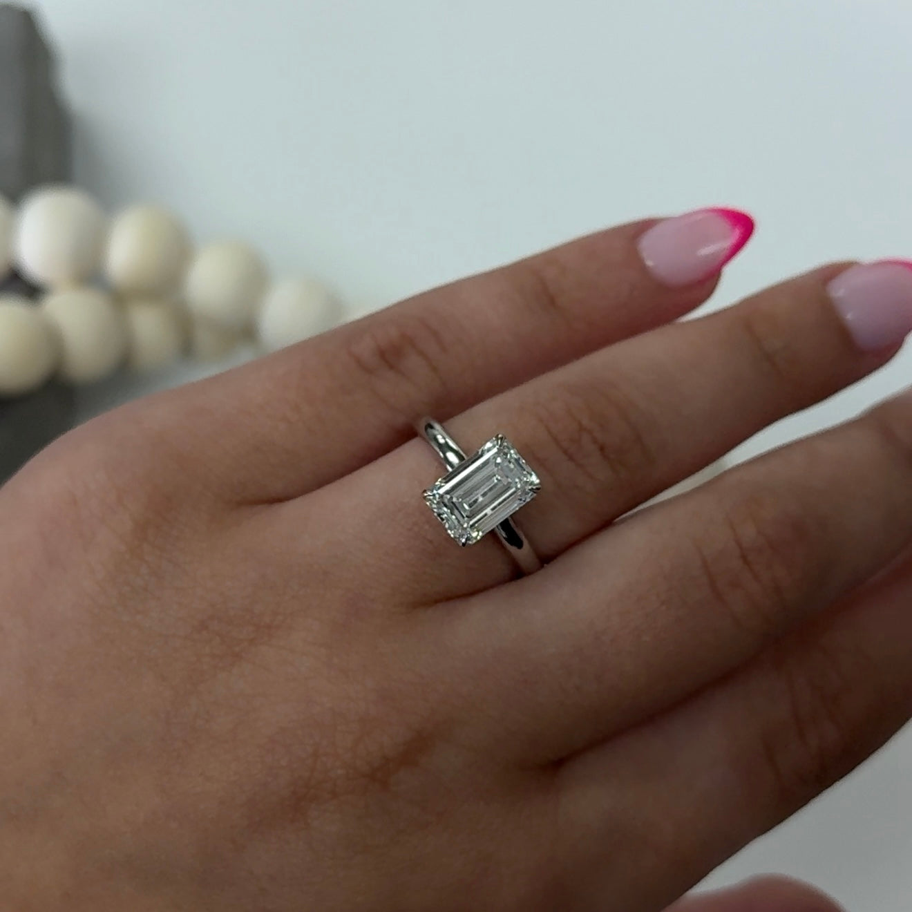 3.06 Carat Emerald Lab Diamond Solitaire Ring