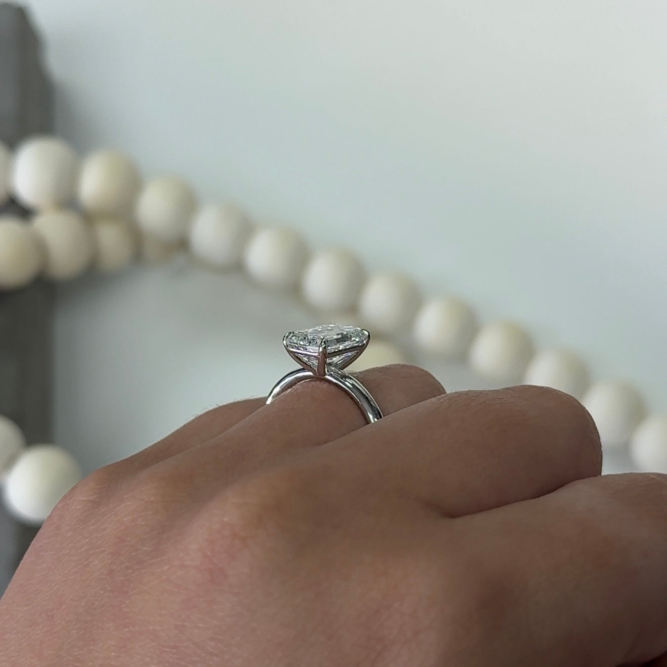 3.06 Carat Emerald Lab Diamond Solitaire Ring