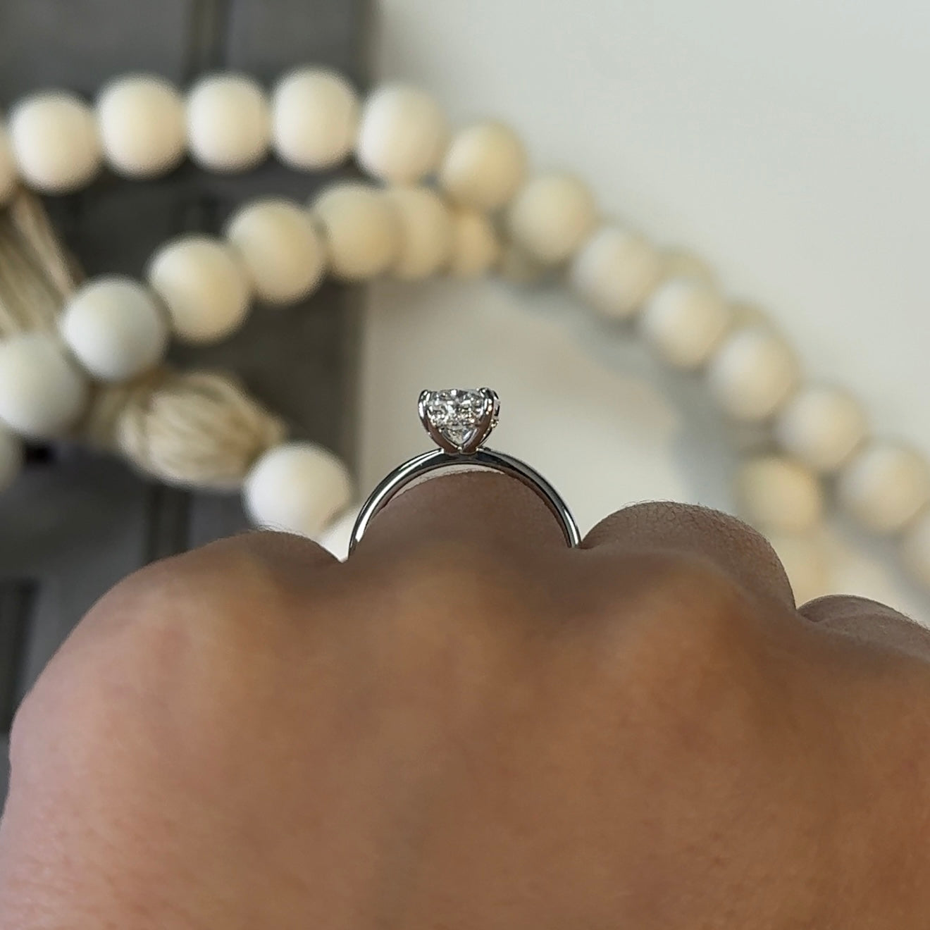 1.97 Carat Oval Lab Diamond Hidden Halo Solitaire Ring