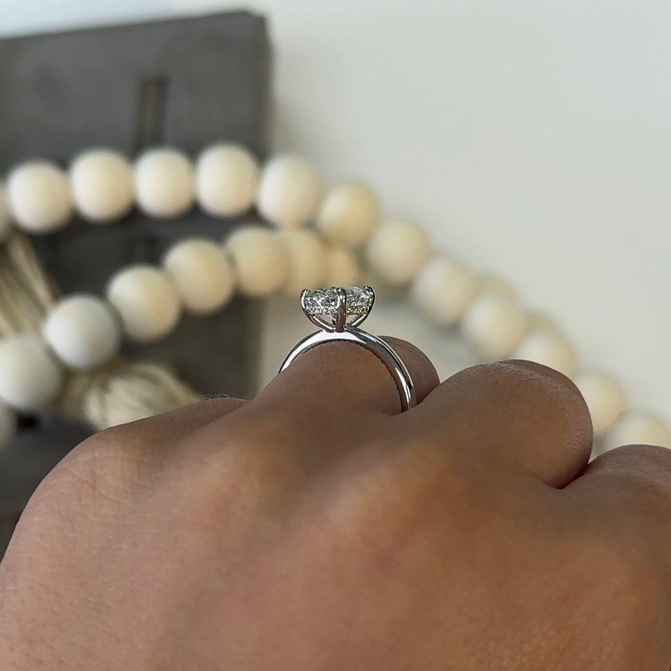 1.97 Carat Oval Lab Diamond Hidden Halo Solitaire Ring