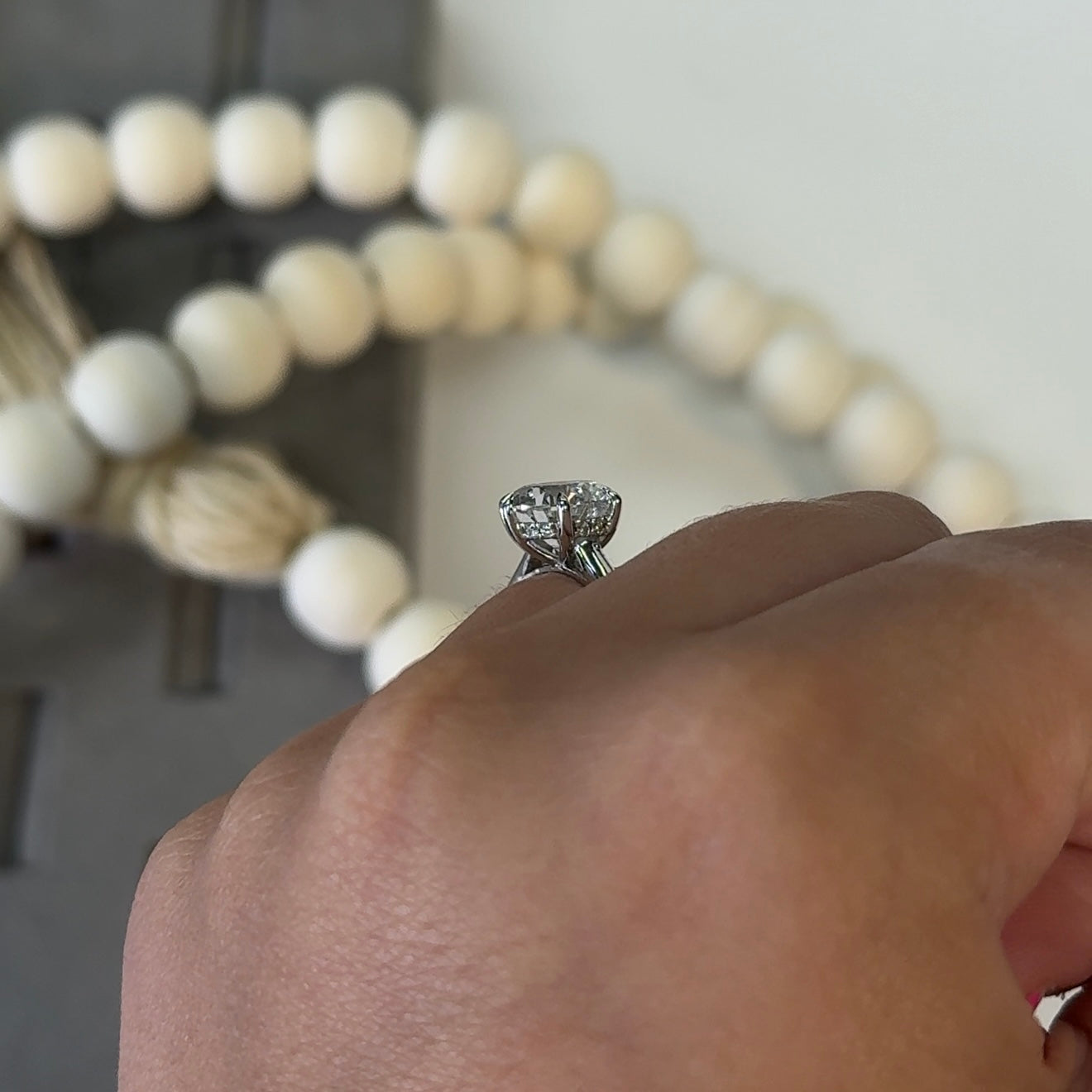 3.03 Carat 6-Prong Round Hidden Halo Cathedral Ring