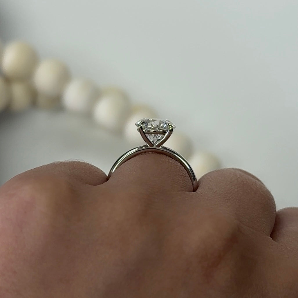 3.08 Carat Round Lab Diamond Solitaire Ring