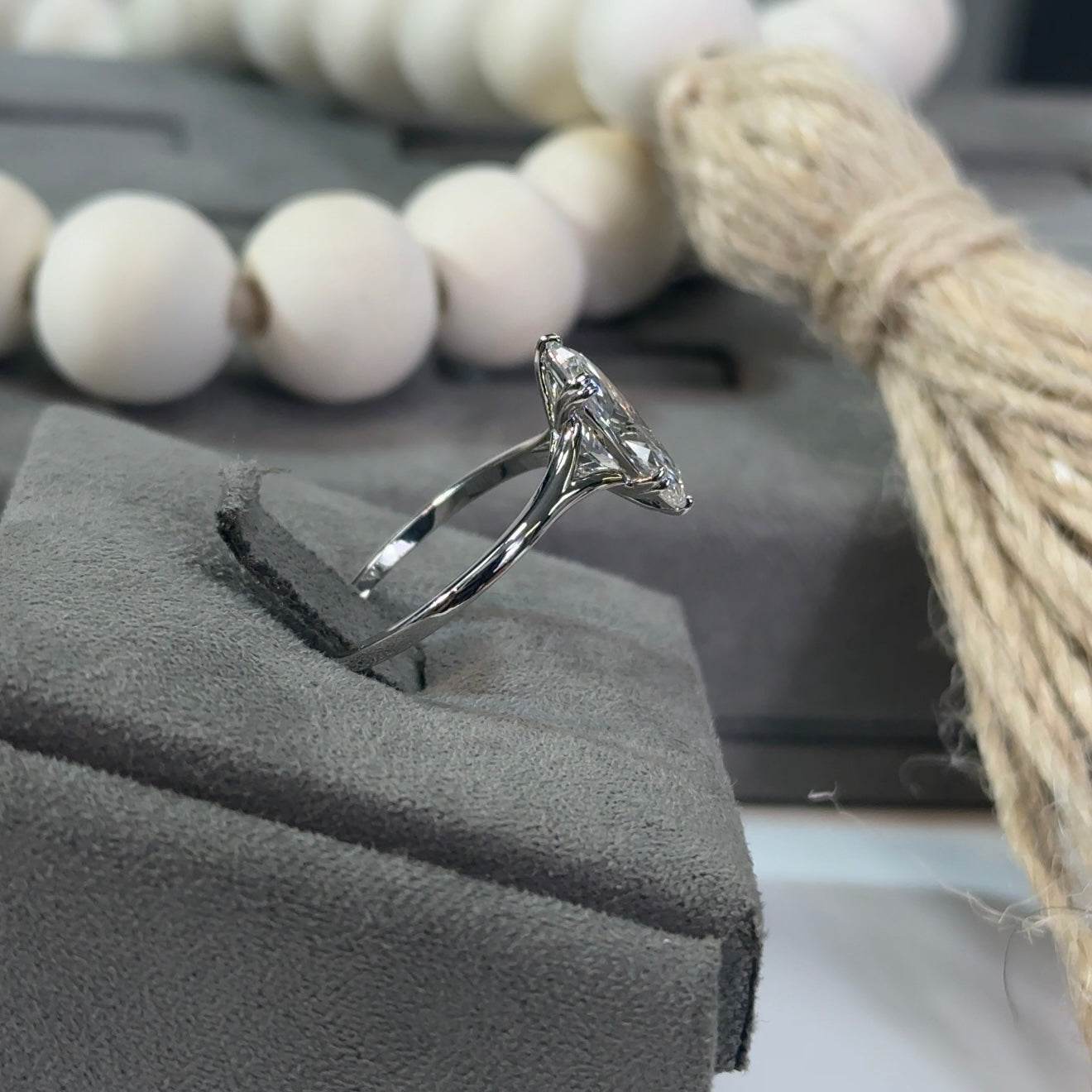 2.02 Carat Marquise Solitaire Lab Diamond Ring