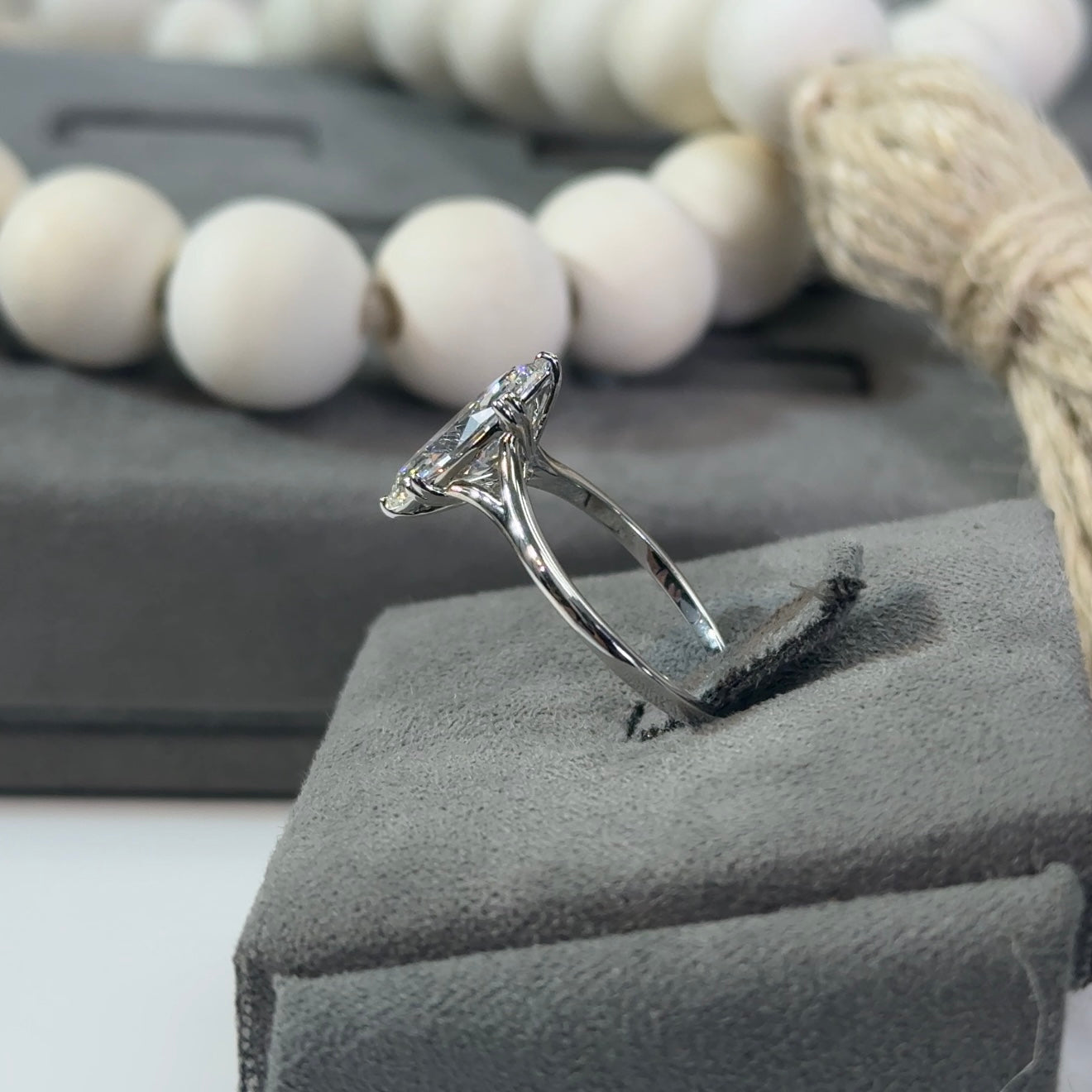 2.02 Carat Marquise Solitaire Lab Diamond Ring