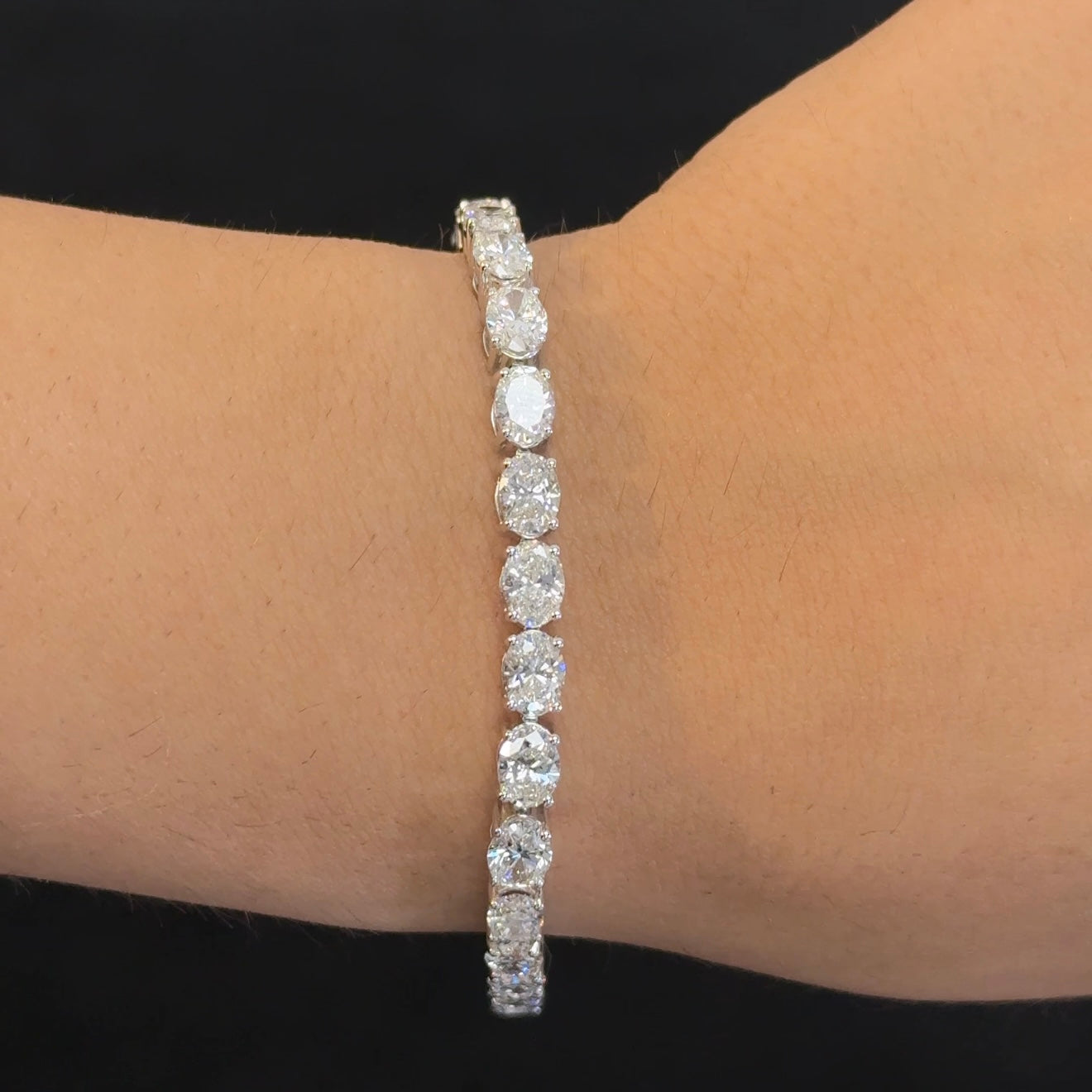 Oval Lab Diamond Tennis Bracelet 12.00ctw