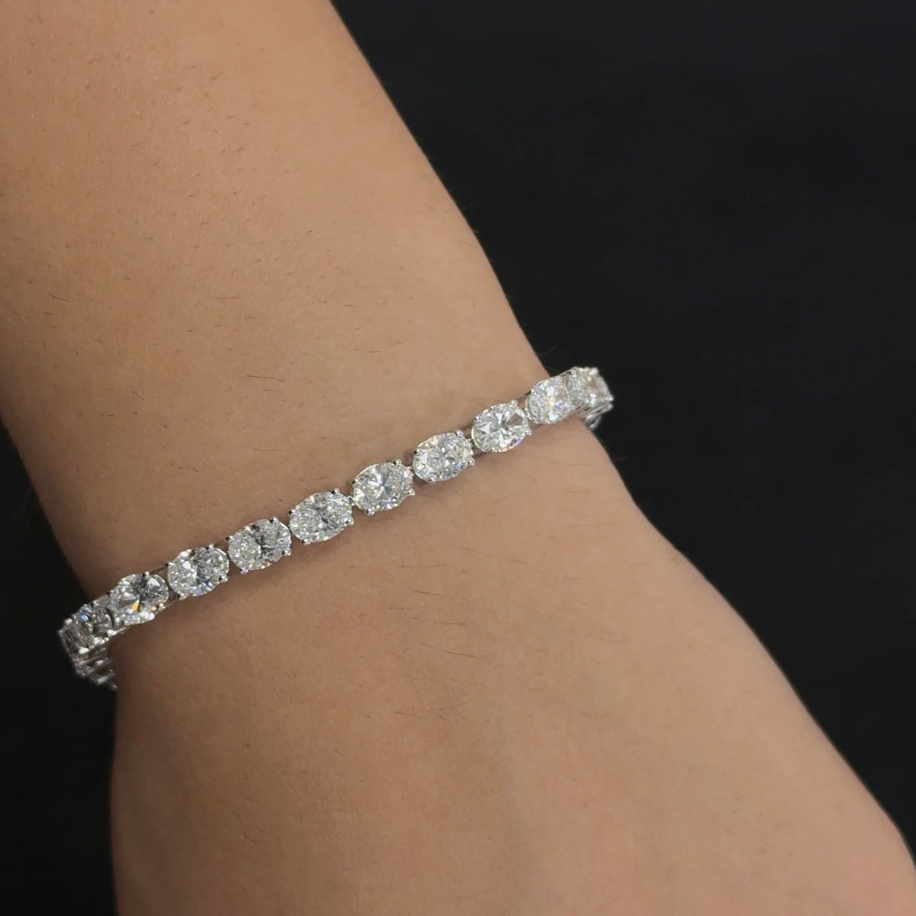 Oval Lab Diamond Tennis Bracelet 12.00ctw
