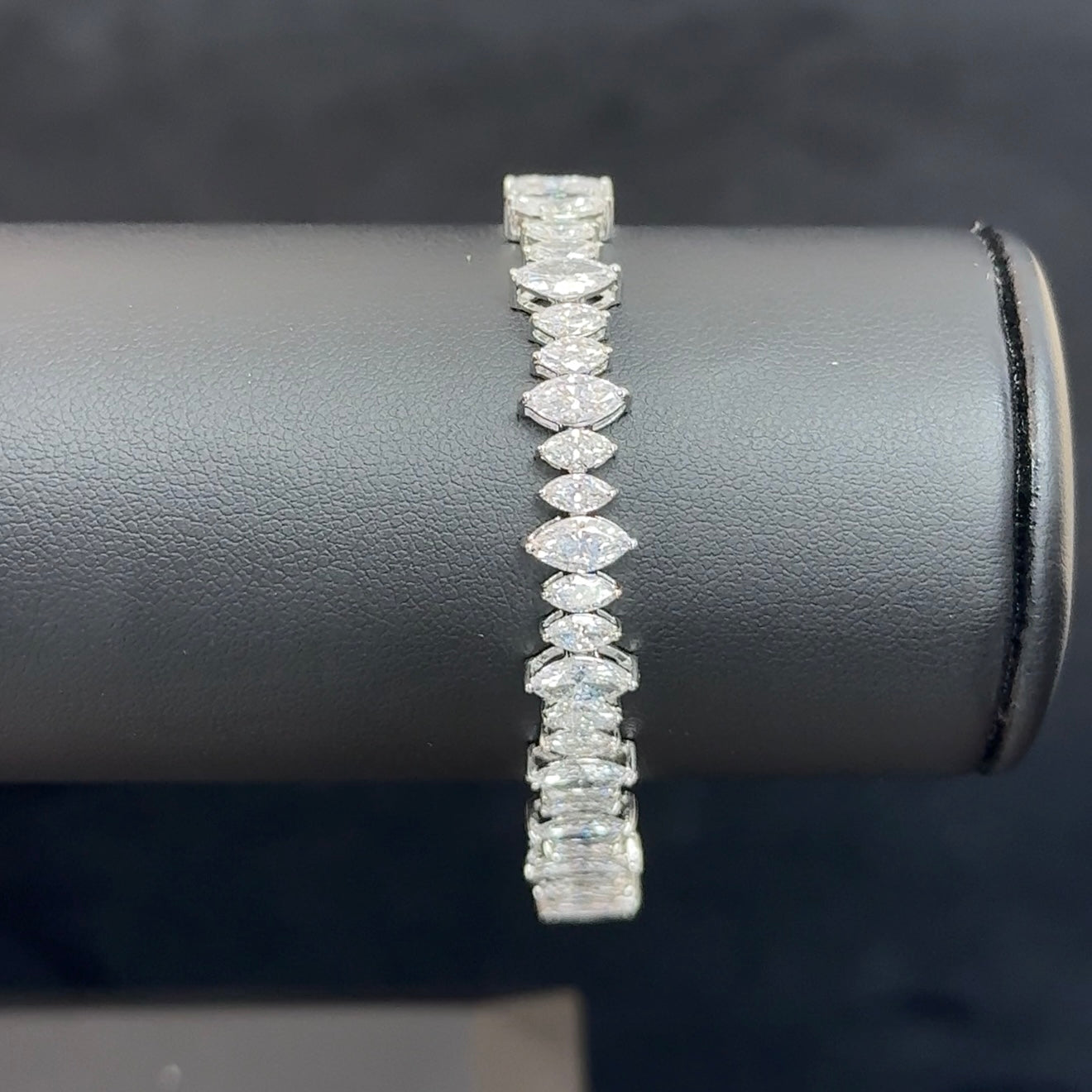 14kt White Gold Marquise Lab Diamond Tennis Bracelet 10.84ctw