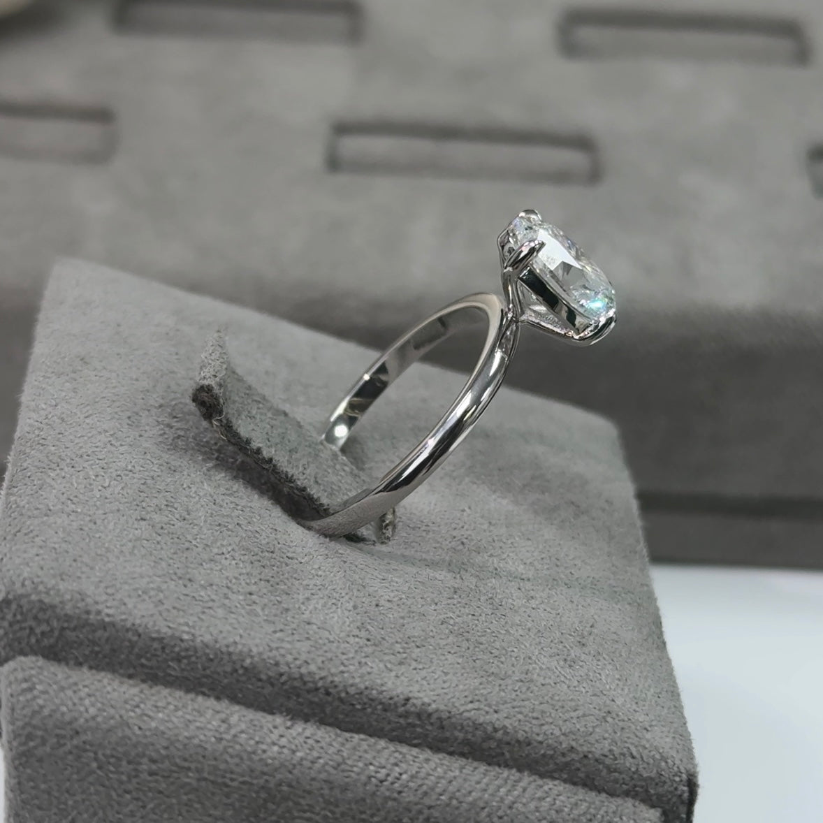 2.02 Carat Oval Elegant Solitaire Diamond Ring