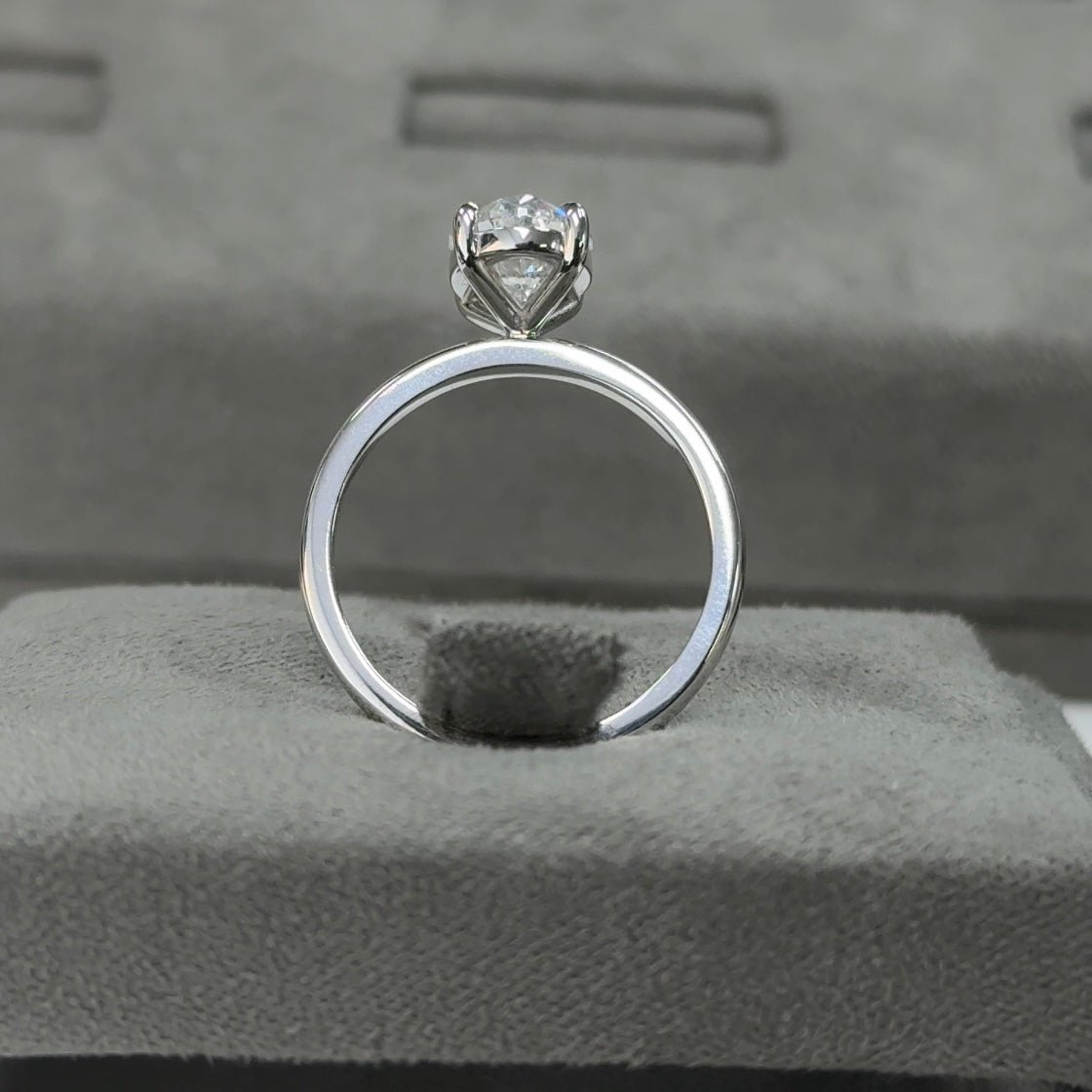 2.02 Carat Oval Elegant Solitaire Diamond Ring
