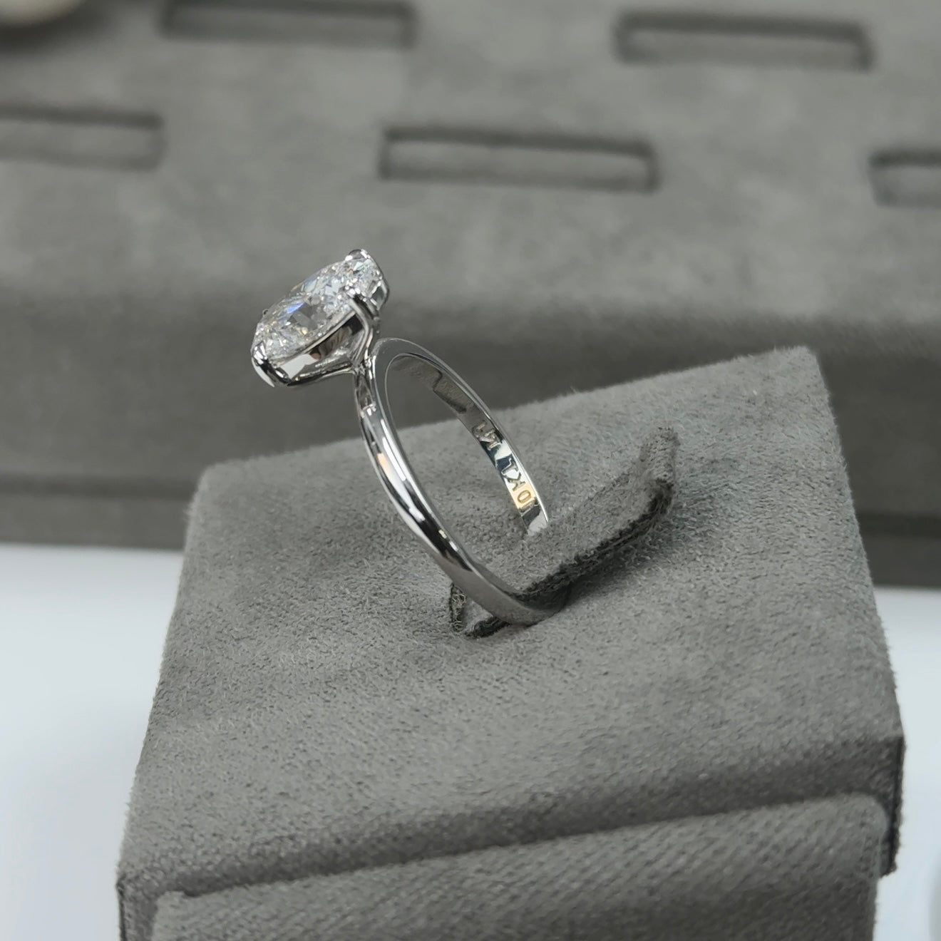 2.02 Carat Oval Elegant Solitaire Diamond Ring
