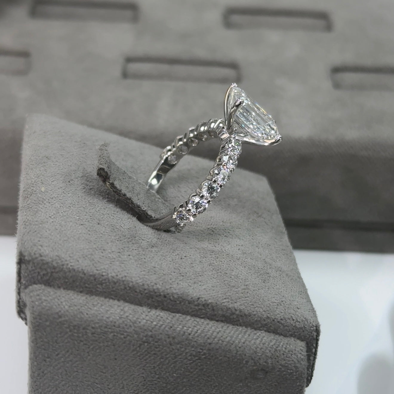 3.03 Carat Emerald Elegant Broadway Traditional Diamond Ring