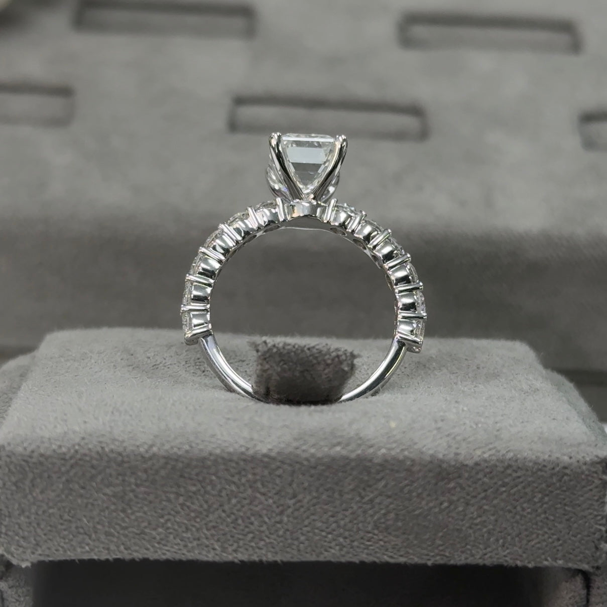 3.03 Carat Emerald Elegant Broadway Traditional Diamond Ring