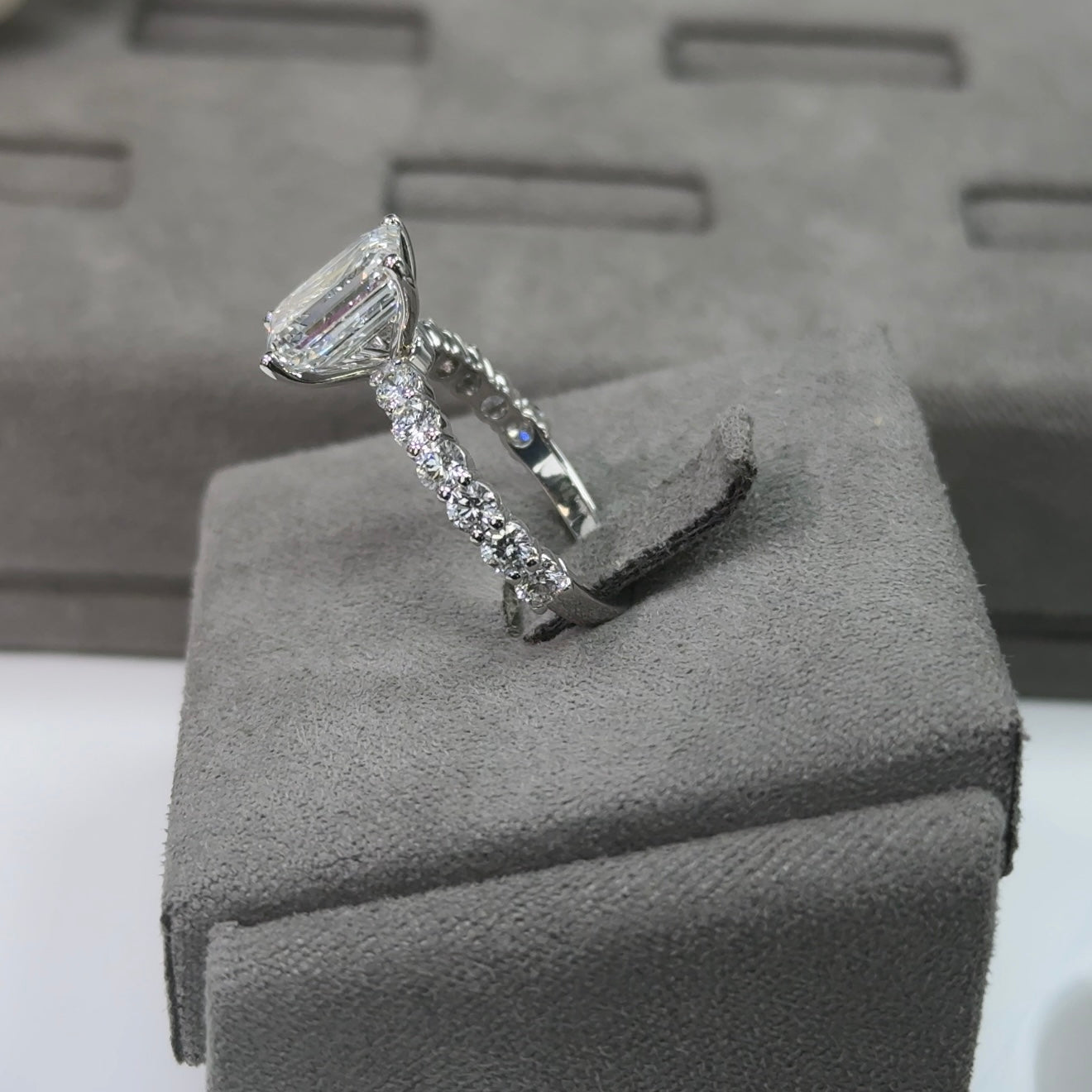 3.03 Carat Emerald Elegant Broadway Traditional Diamond Ring