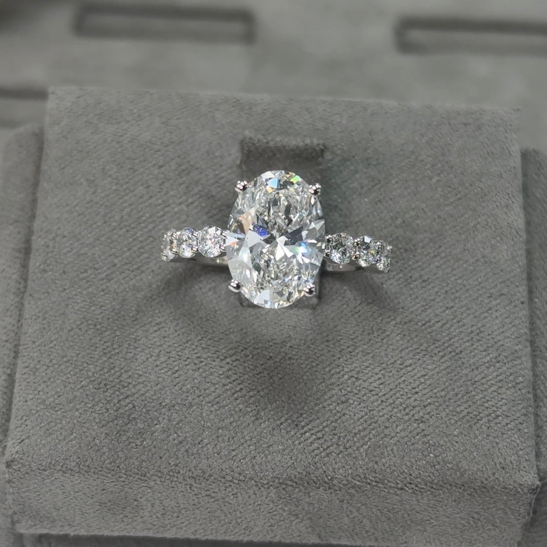 4.04 Carat Oval Elegant Broadway Traditional Diamond Ring