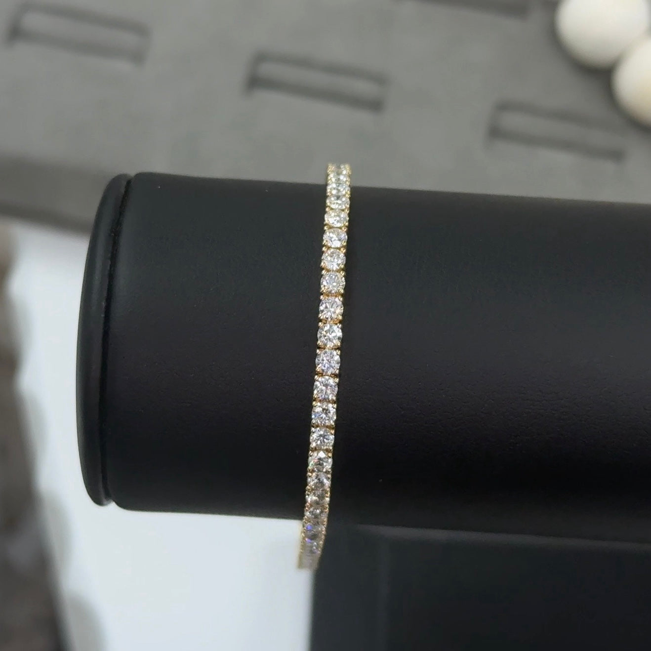 14kt Yellow Gold Round Lab Diamond Tennis Bracelet 4.85ctw