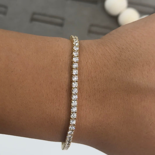 14kt Yellow Gold Round Lab Diamond Tennis Bracelet 4.85ctw