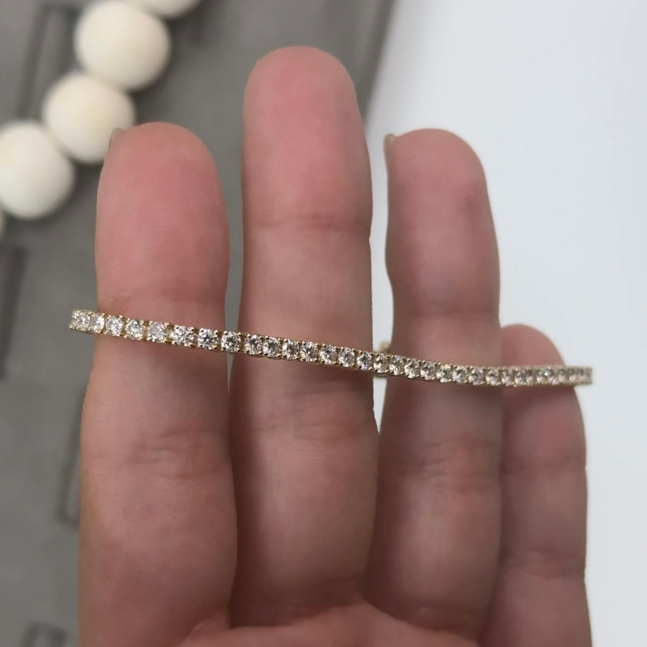 14kt Yellow Gold Round Lab Diamond Tennis Bracelet 3.05ctw