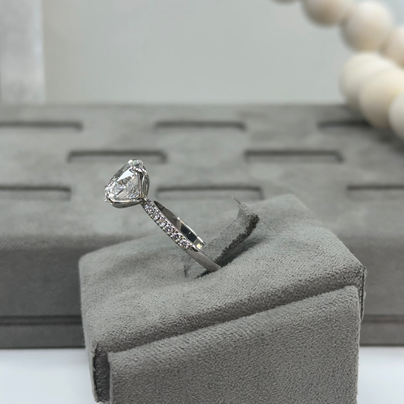 3.47 Carat Round Traditional Elegance Tulip Basket Ring