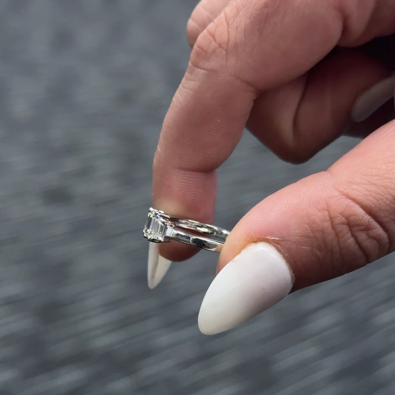 Dainty Three-Stone Emerald Ring